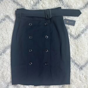 Outback Red Black Double-Breasted Pencil Skirt